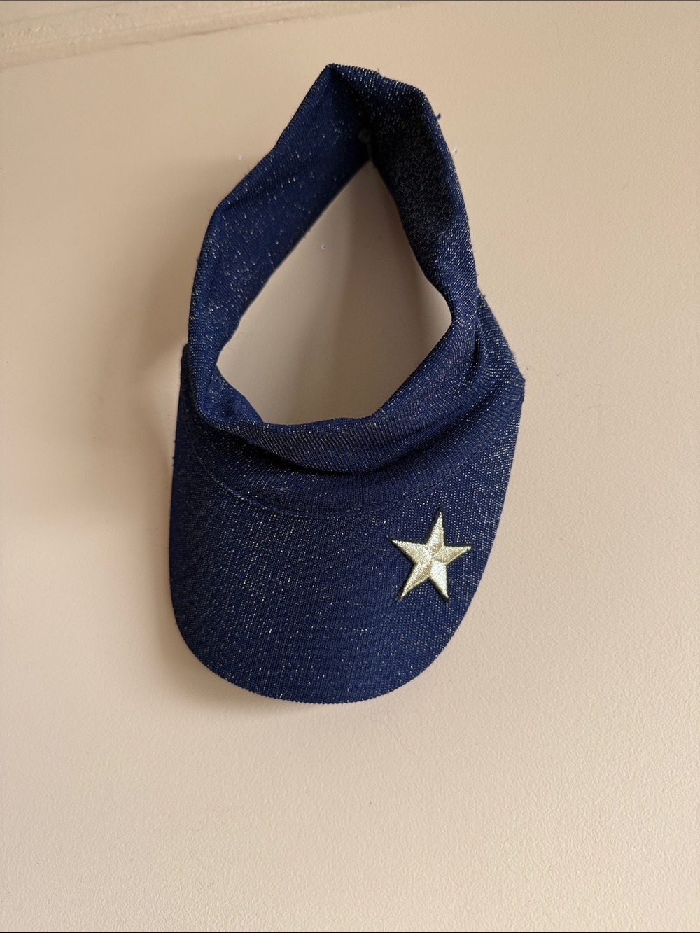 Glitter Navy Visor with Star Accent